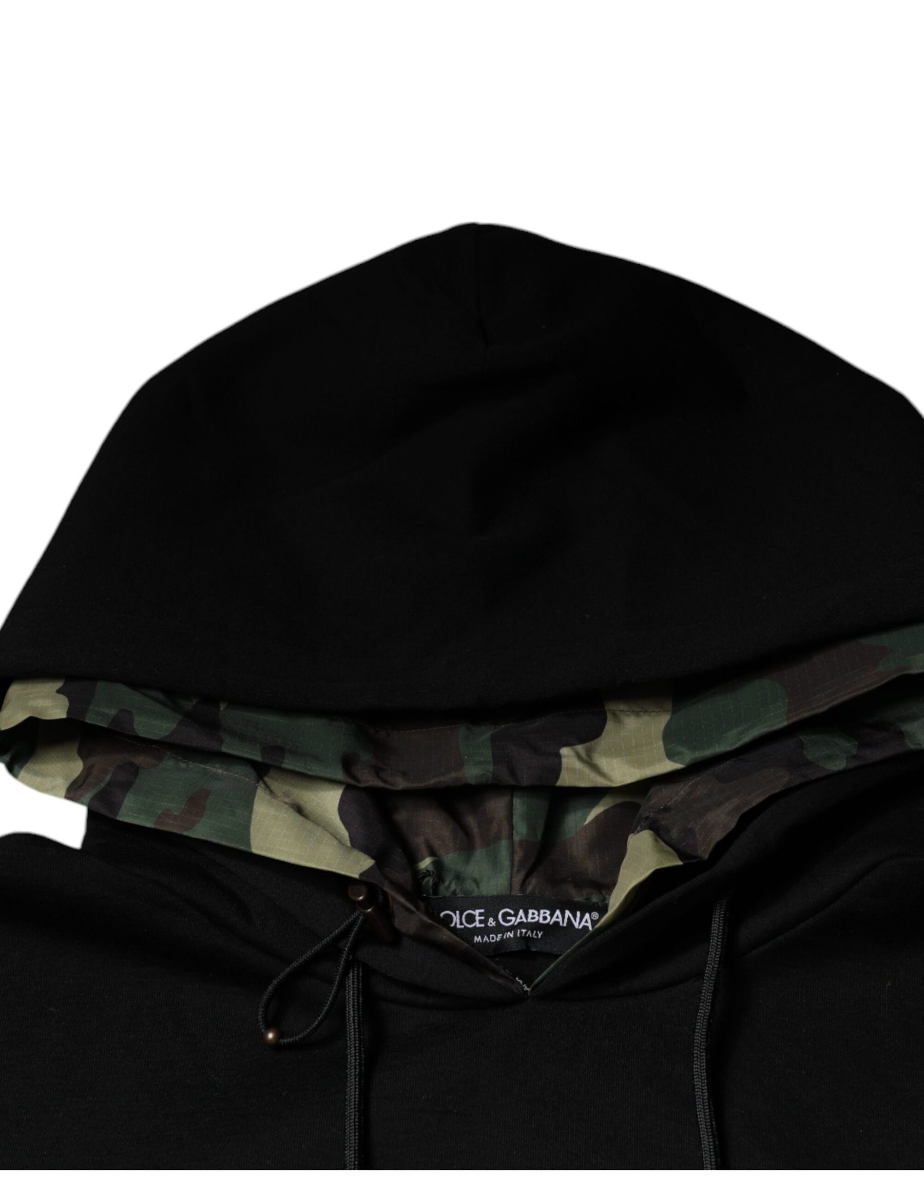 Dolce & Gabbana Black Pocket CottonHooded Sweatshirt Sweater | Regal Royce