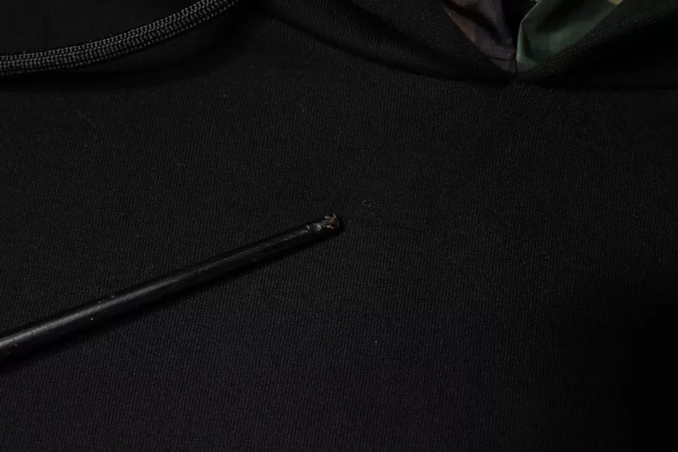 Dolce & Gabbana Black Pocket CottonHooded Sweatshirt Sweater | Regal Royce