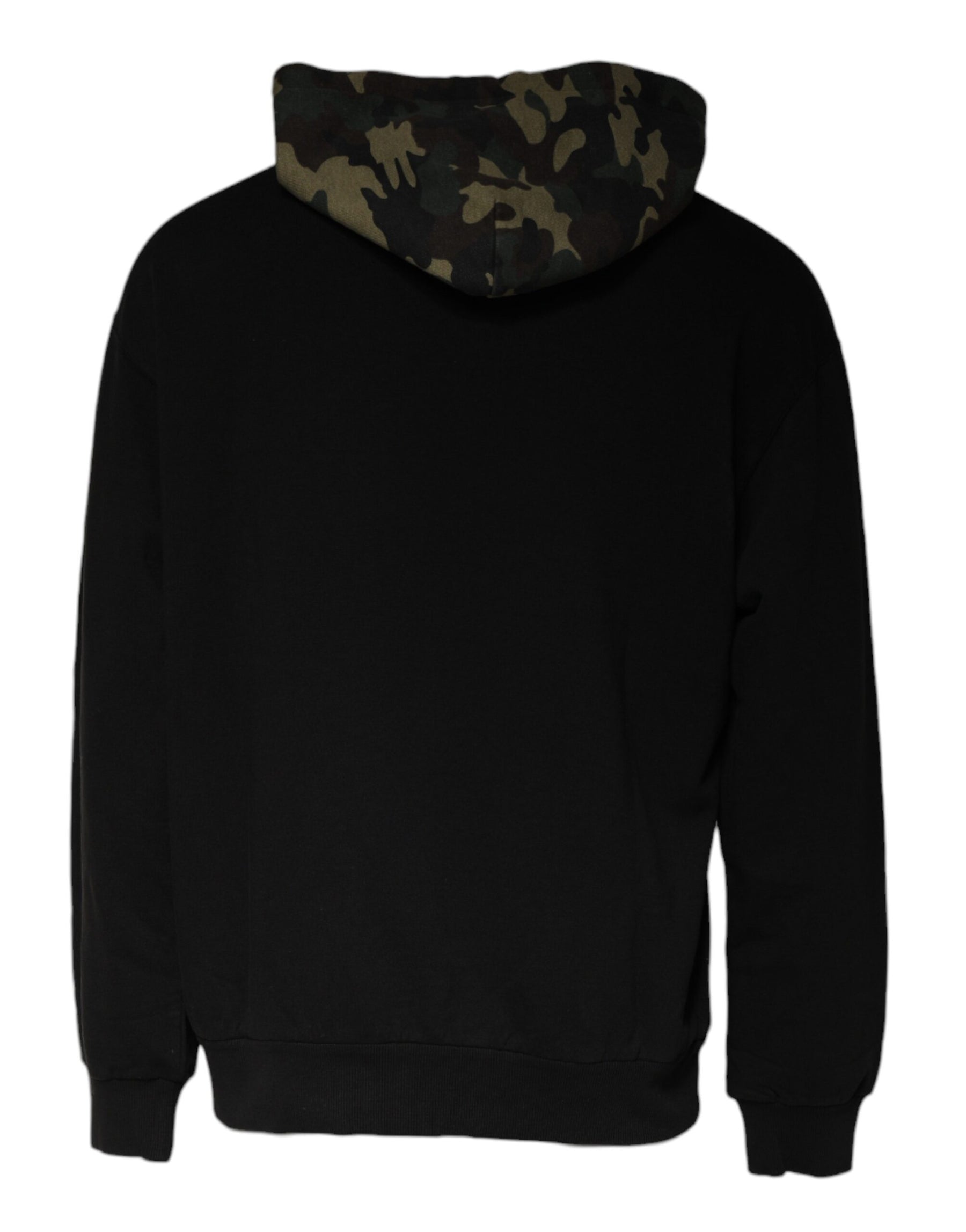 Dolce & Gabbana Black Camouflage Hooded Sweatshirt Sweater | Regal Royce