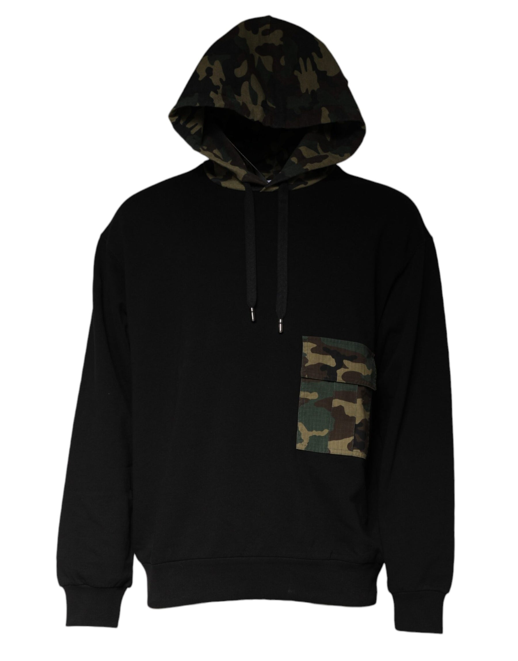 Dolce & Gabbana Black Camouflage Hooded Sweatshirt Sweater | Regal Royce