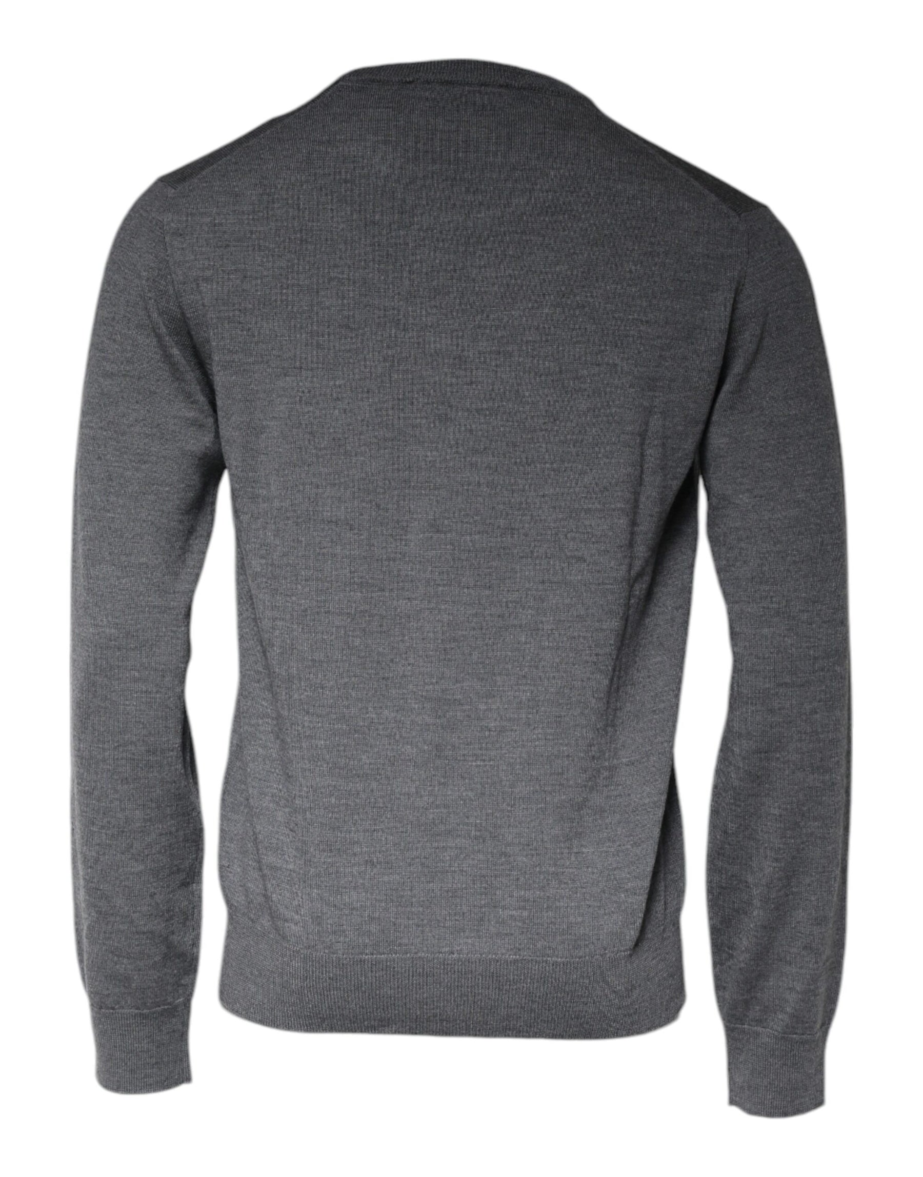 Dolce & Gabbana Dark Gray Wool Crew Neck Pullover Sweater | Regal Royce