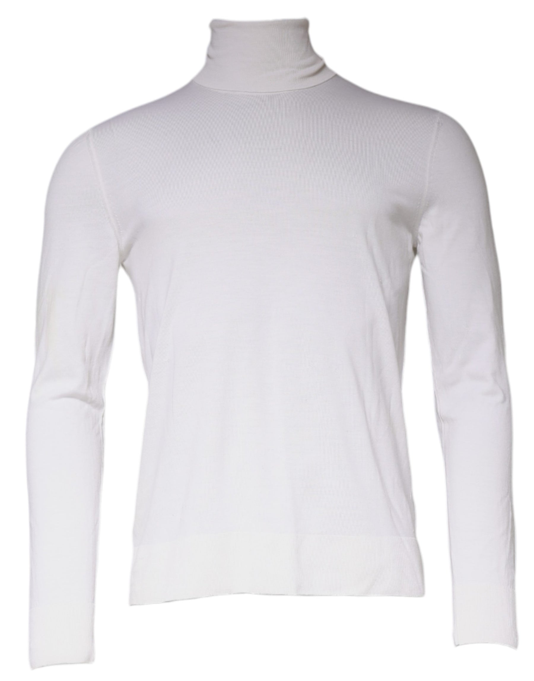 Dolce & Gabbana White Long Sleeve Turtleneck Men Pullover Sweater | Regal Royce