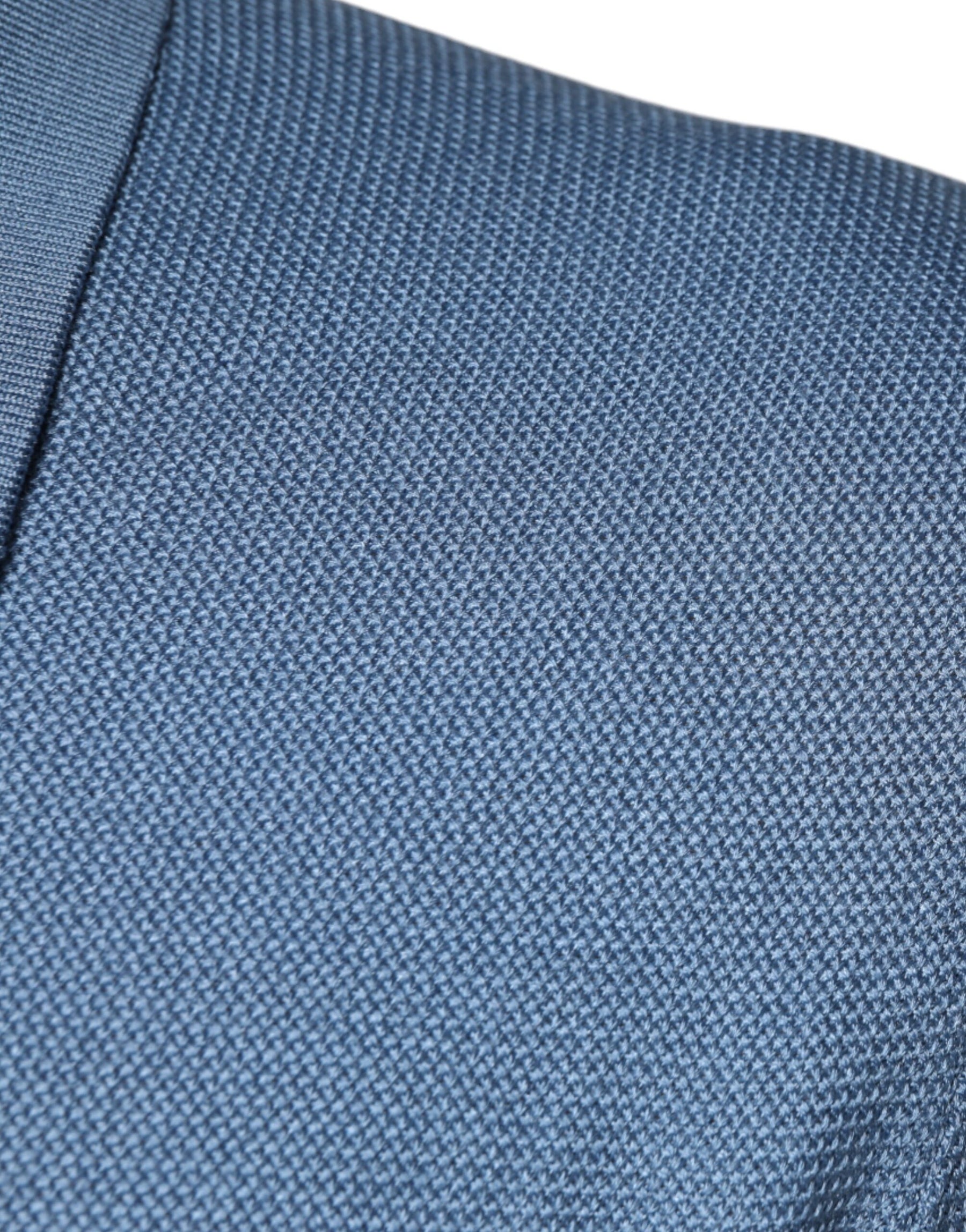 Dolce & Gabbana Sky Blue Silk Collared Men Pullover Sweater | Regal Royce