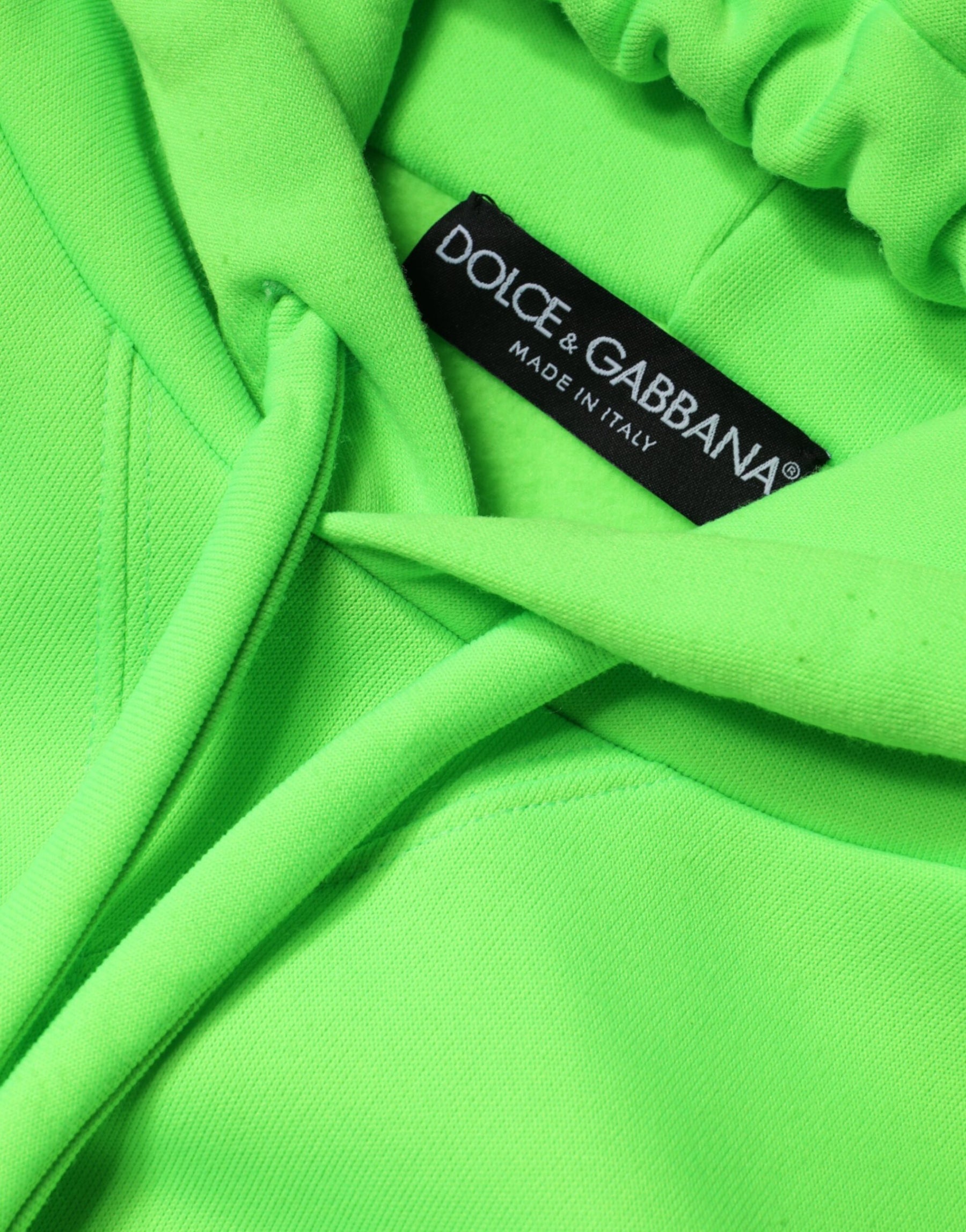 Dolce & Gabbana Green Logo Hooded Pullover Men Sweatshirt Sweater | Regal Royce