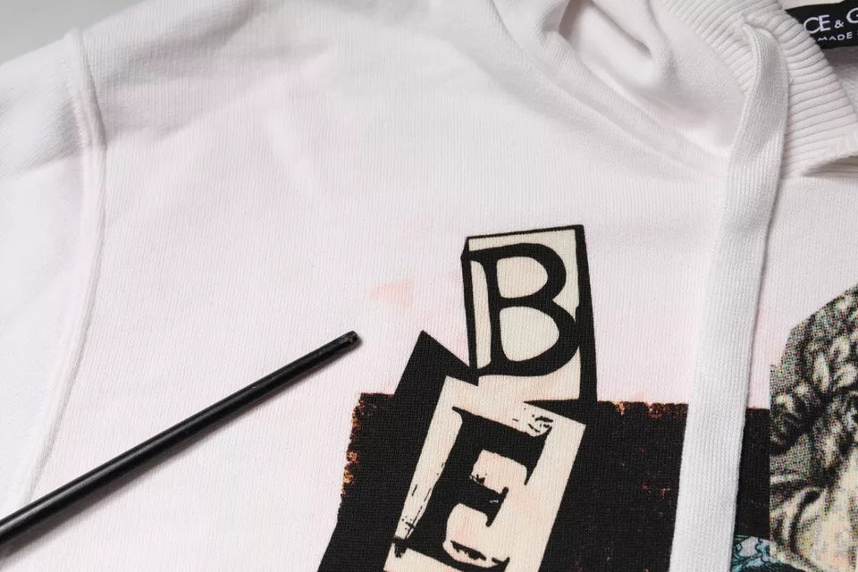 Dolce & Gabbana White Caesar Cotton Hooded Pullover Sweater | Regal Royce