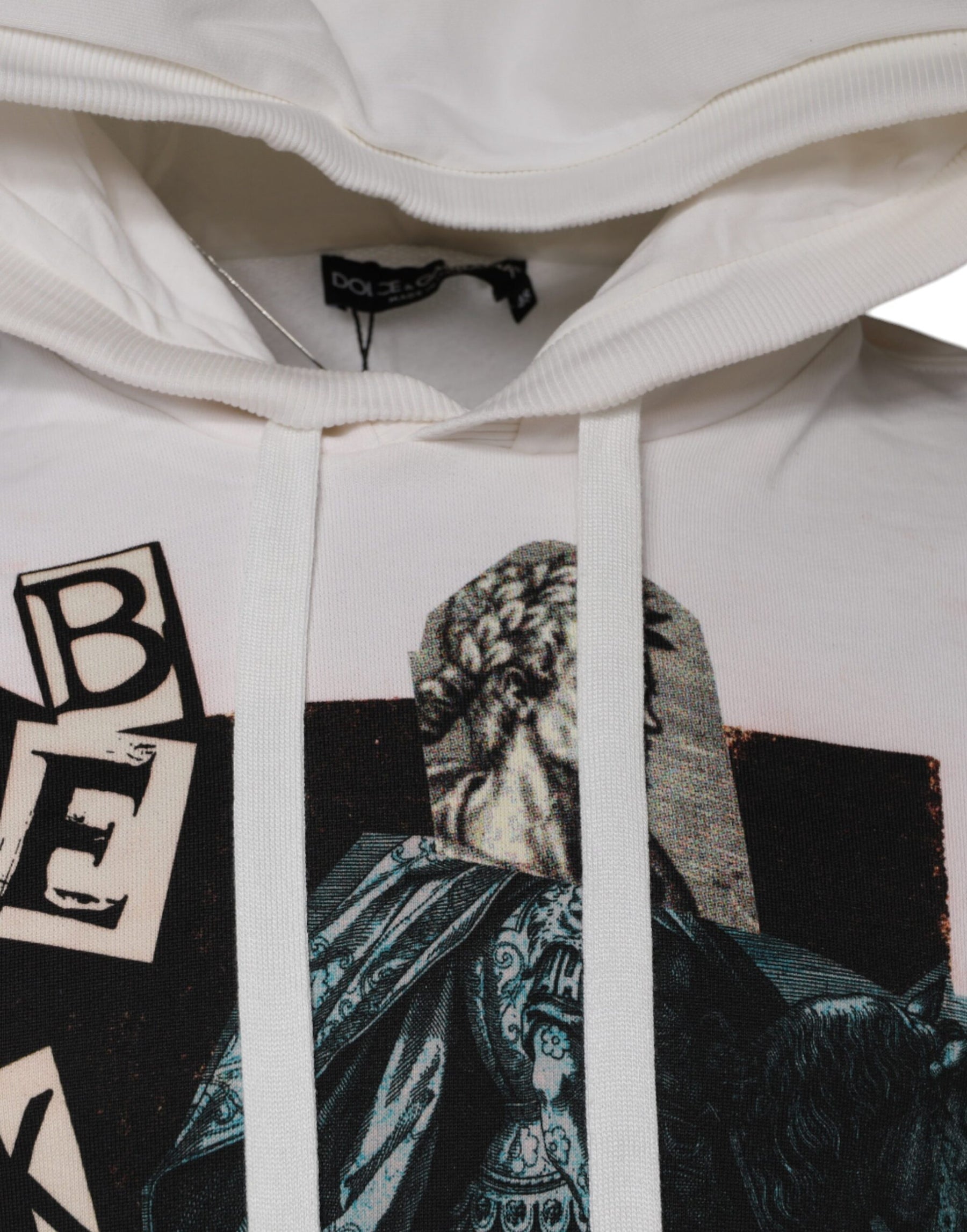 Dolce & Gabbana White Caesar Cotton Hooded Pullover Sweater | Regal Royce