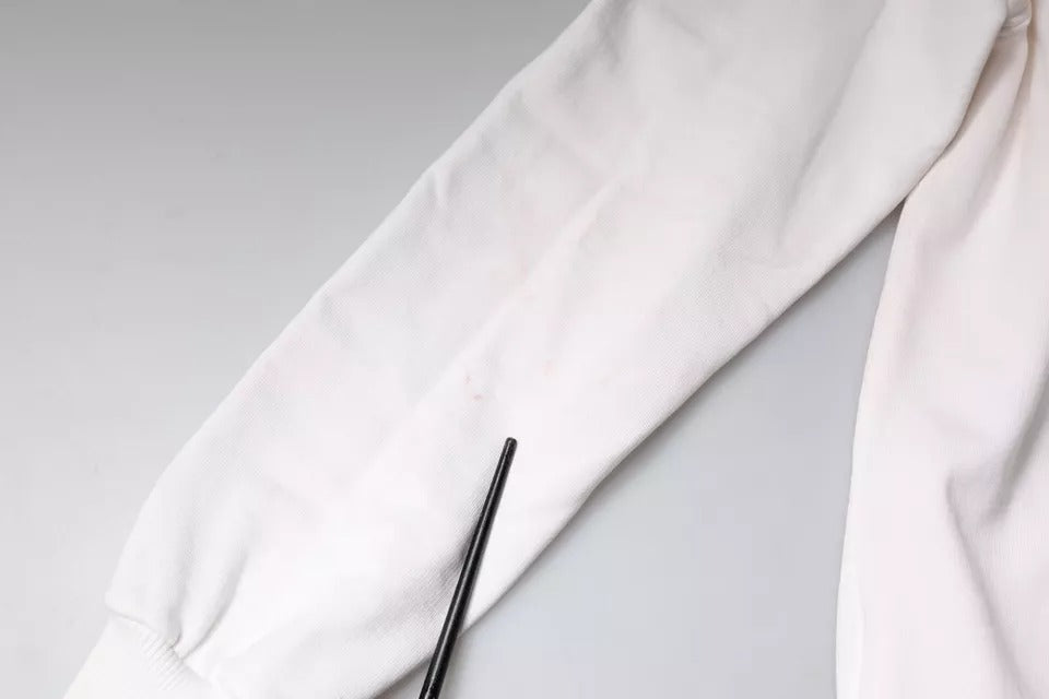 Dolce & Gabbana White Caesar Cotton Hooded Pullover Sweater | Regal Royce