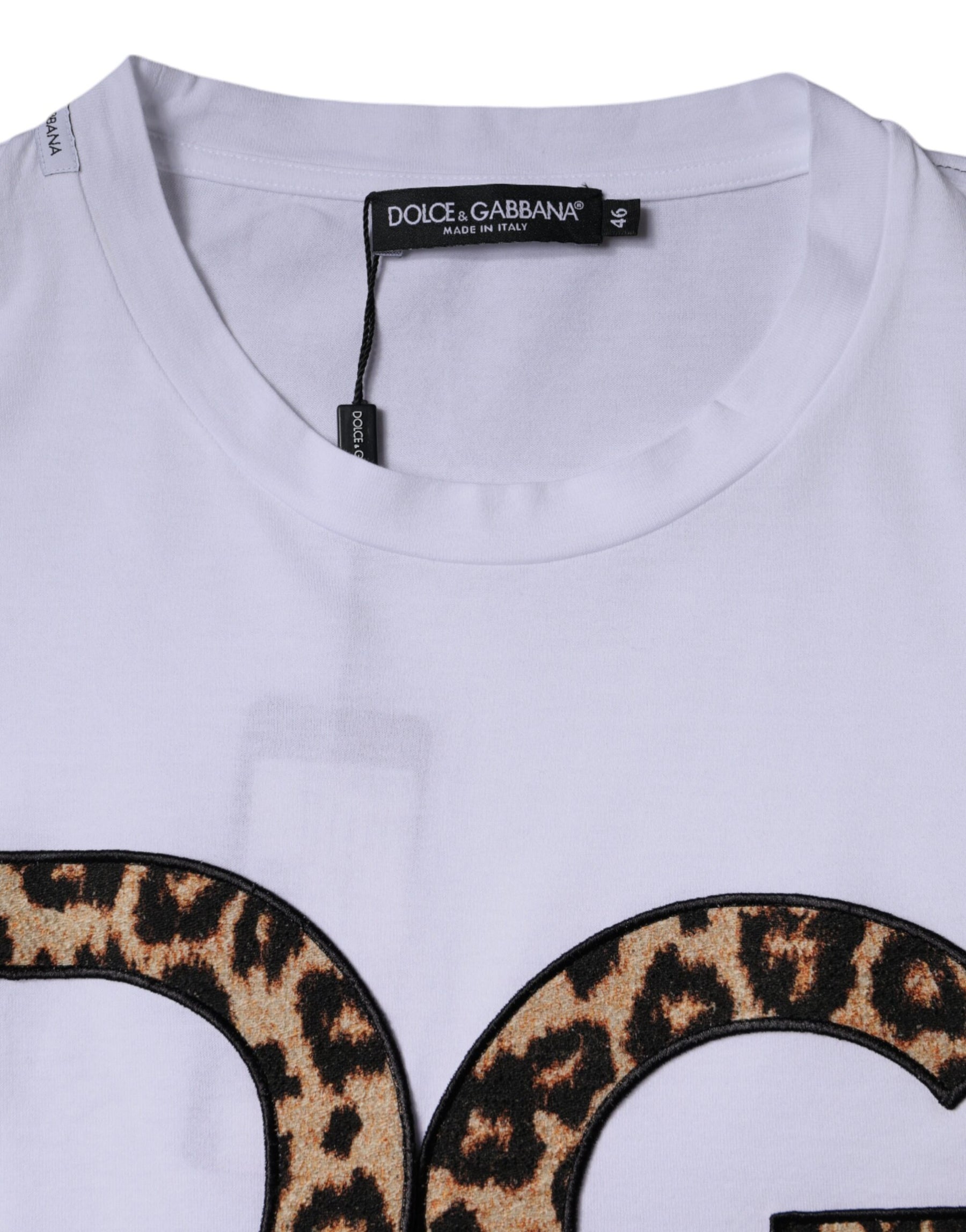 Dolce & Gabbana White DG Logo Cotton Shorts Sleeves T-shirt | Regal Royce