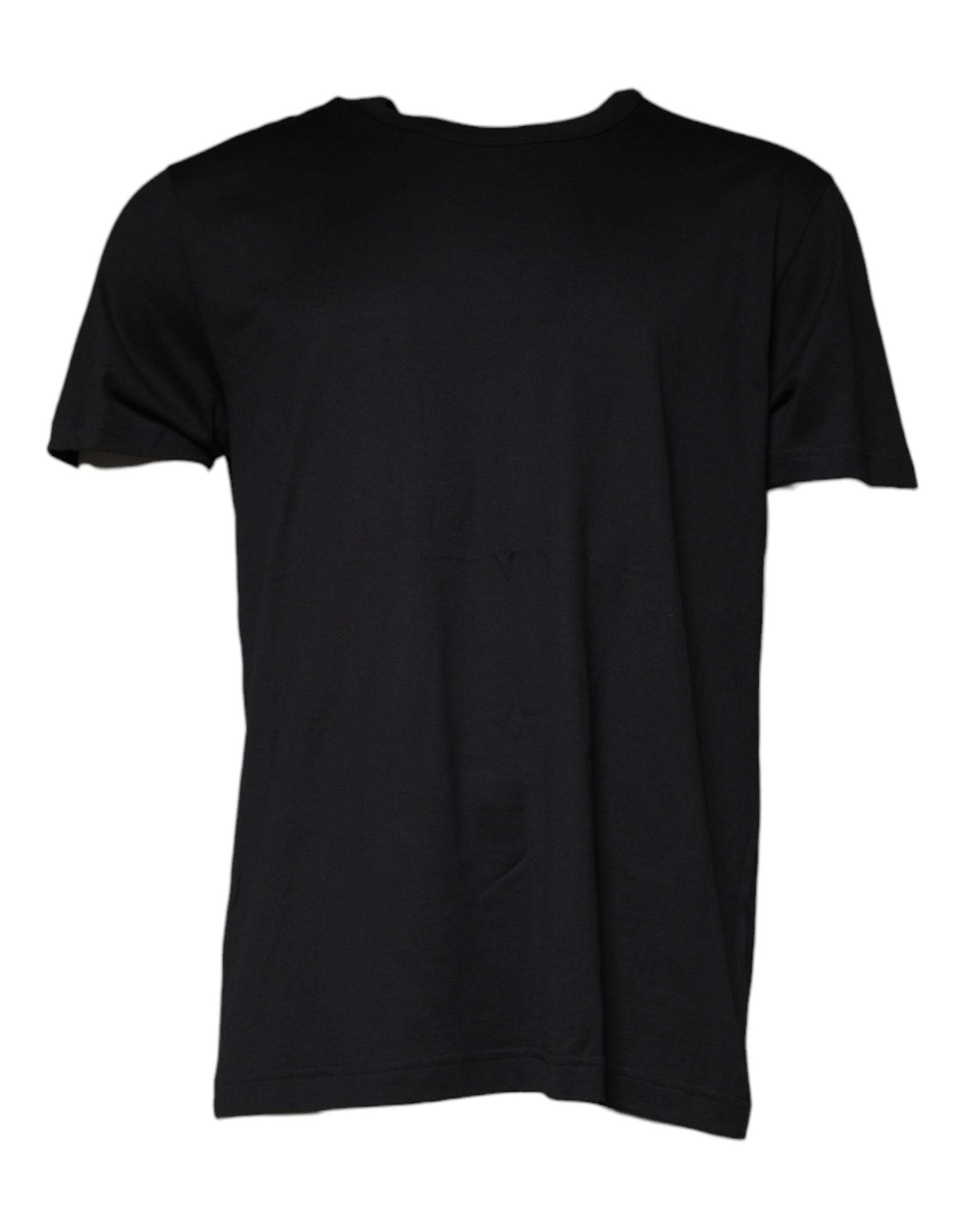 Dolce & Gabbana Black Cotton Shorts Sleeves Crewneck T-shirt | Regal Royce