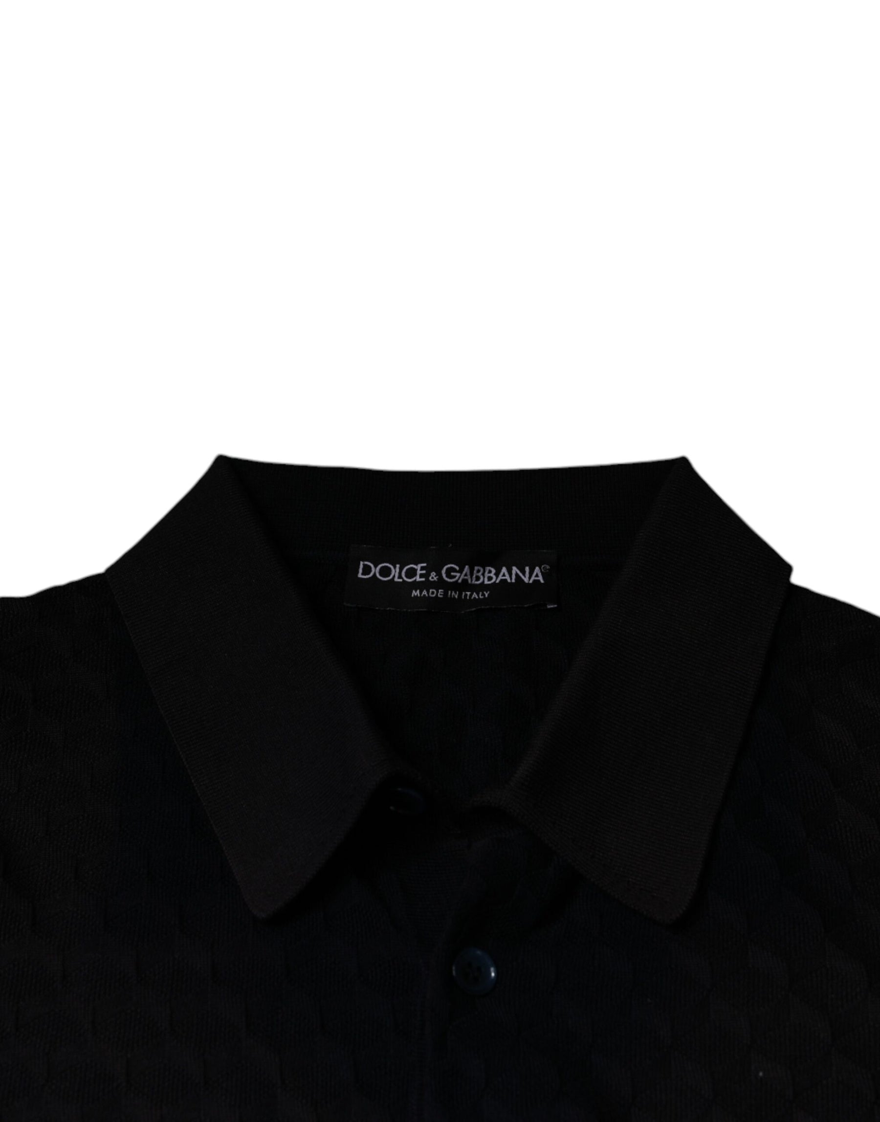 Dolce & Gabbana Multicolor Silk Button Down Collared T-shirt | Regal Royce