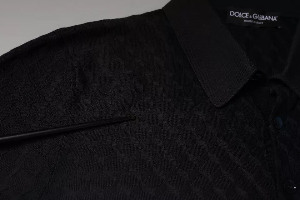 Dolce & Gabbana Multicolor Silk Button Down Collared T-shirt | Regal Royce