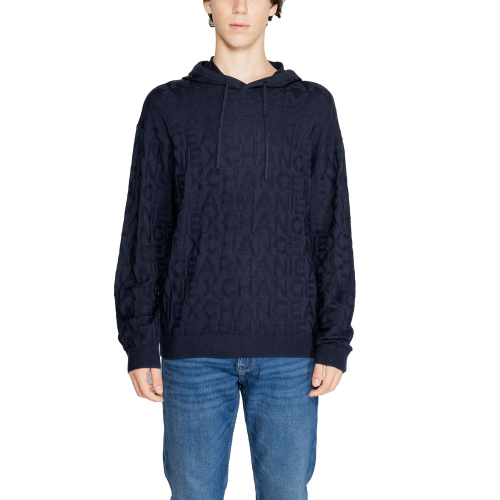 Armani Exchange Blue Viscose Hoodie