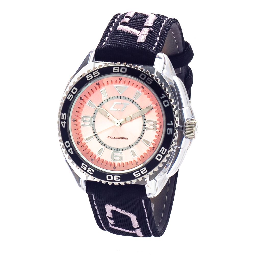 Chronotech Black Leather Dress Watch | Regal Royce