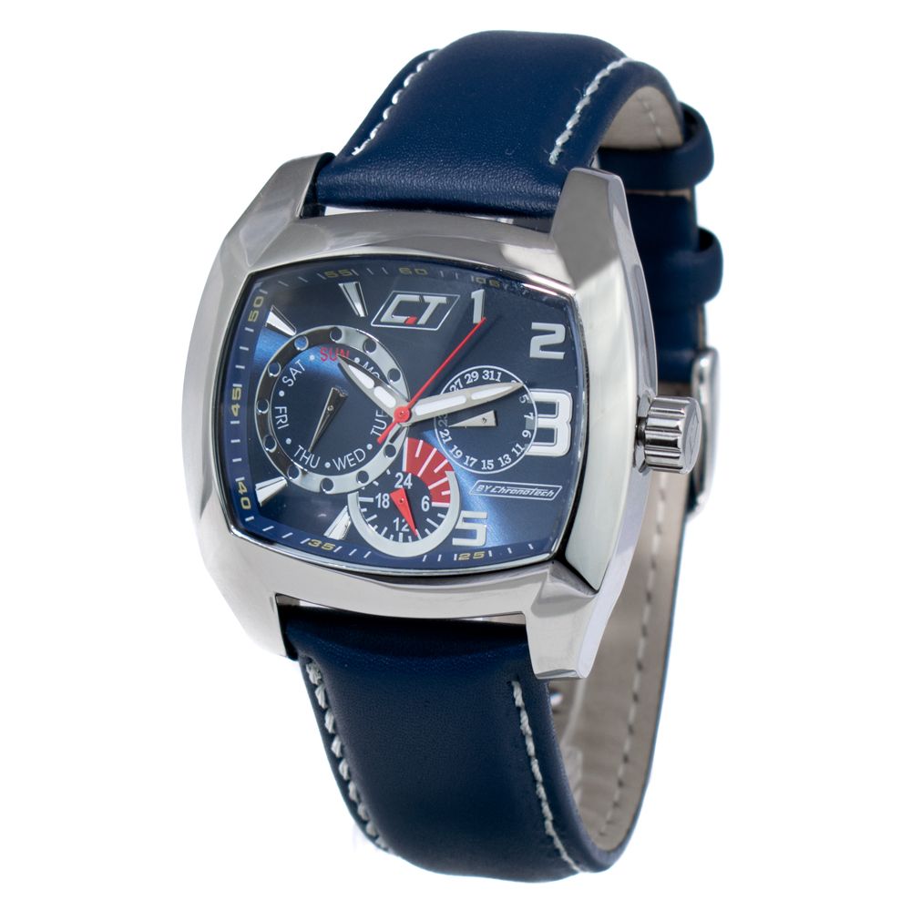 Chronotech Blue Leather Dress Watch | Regal Royce