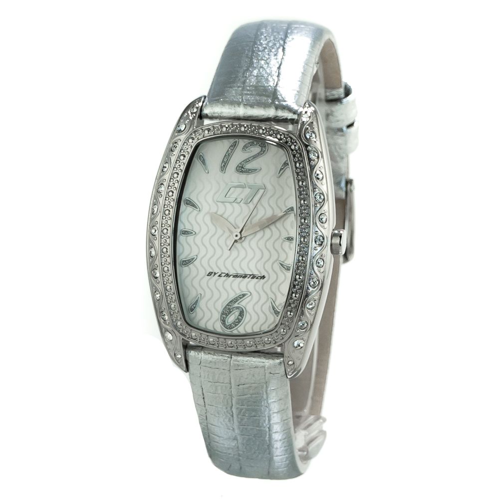 Chronotech Silver Leather Dress Watch | Regal Royce