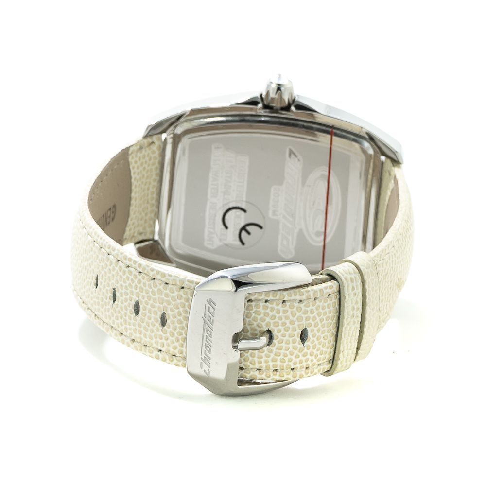 Chronotech White Leather Dress Watch | Regal Royce