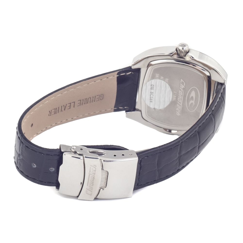 Chronotech Black Leather Dress Watch | Regal Royce
