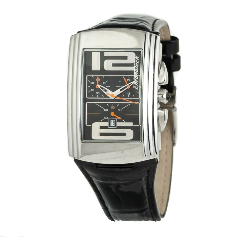 Chronotech Black Leather Dress Watch | Regal Royce