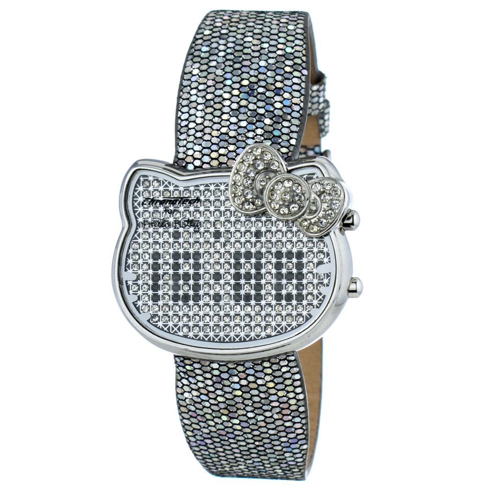 Chronotech Silver Leather Digital Watch | Regal Royce