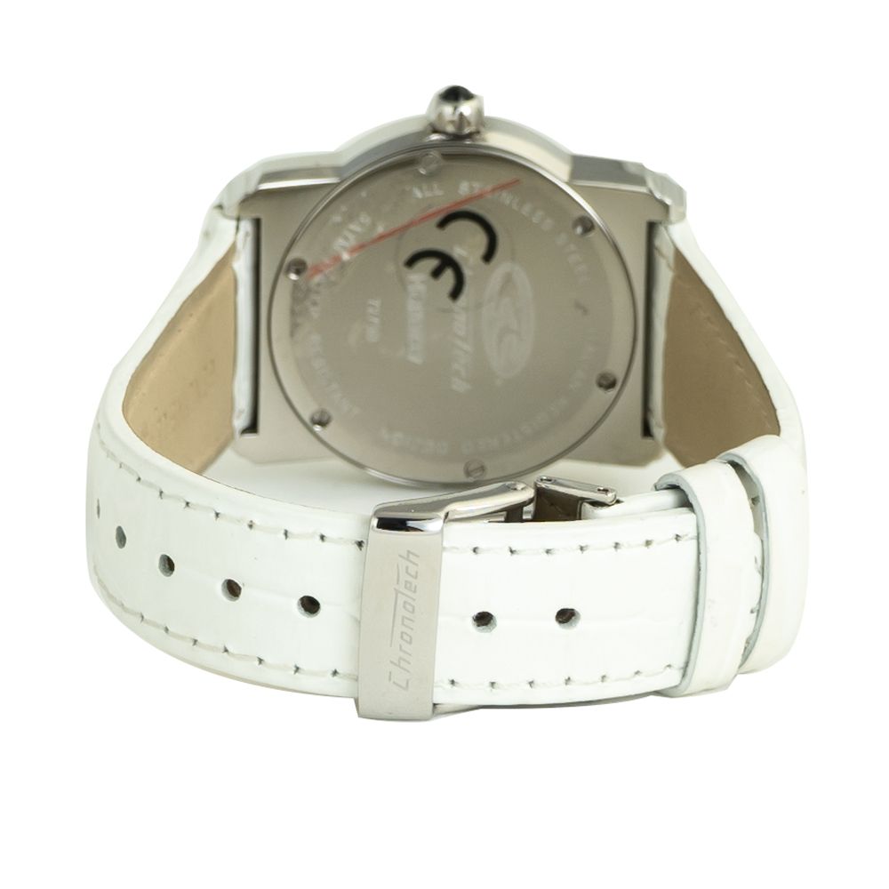 Chronotech White Leather Dress Watch | Regal Royce