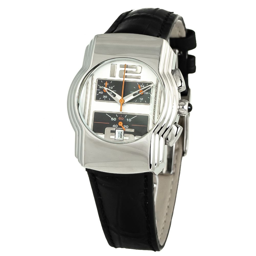 Chronotech Black Leather Dress Watch | Regal Royce