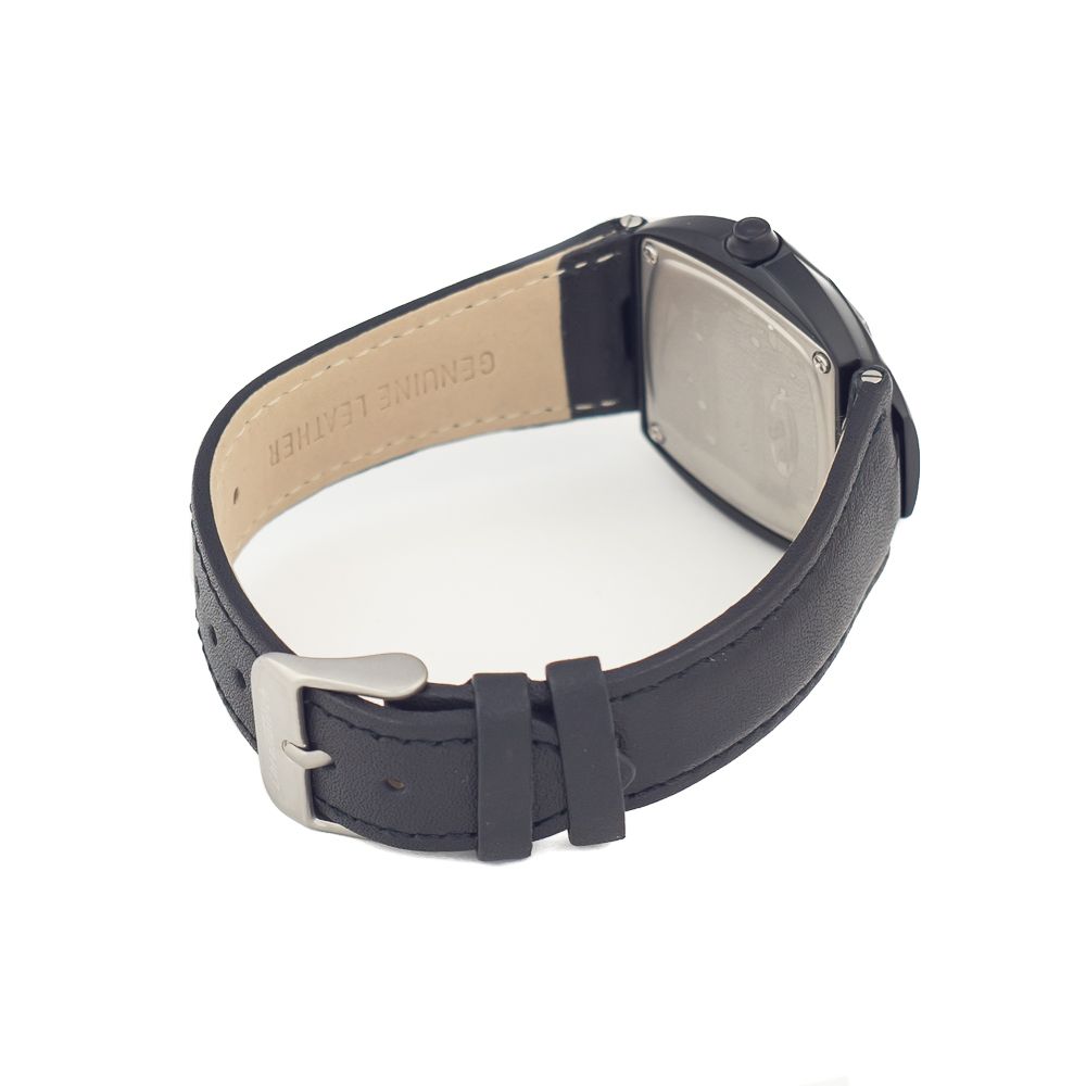 Chronotech Black Leather Dress Watch | Regal Royce