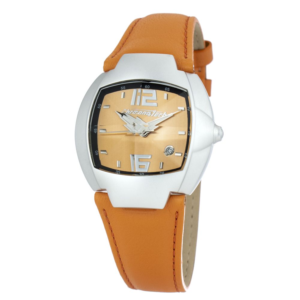 Chronotech Orange Leather Dress Watch | Regal Royce