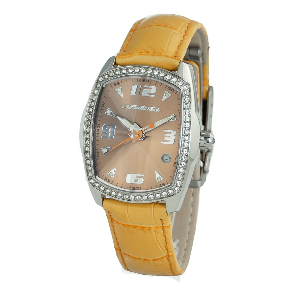 Chronotech Orange Leather Dress Watch | Regal Royce