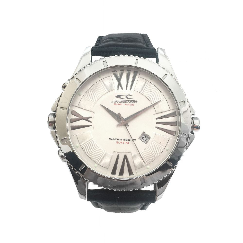 Chronotech Black Leather Dress Watch | Regal Royce