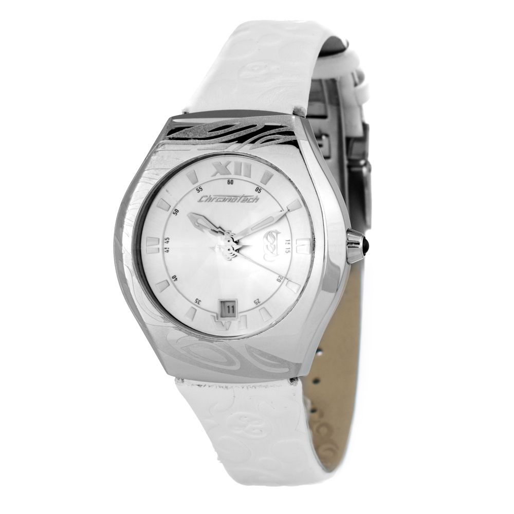 Chronotech White Leather Dress Watch | Regal Royce