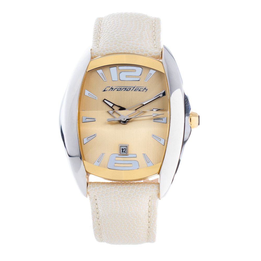Chronotech Beige Leather Dress Watch | Regal Royce