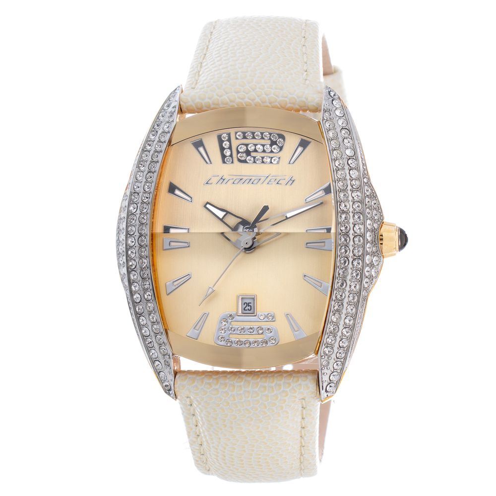 Chronotech Beige Leather Dress Watch | Regal Royce