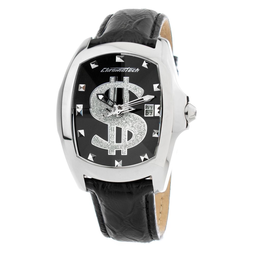 Chronotech Black Leather Dress Watch | Regal Royce