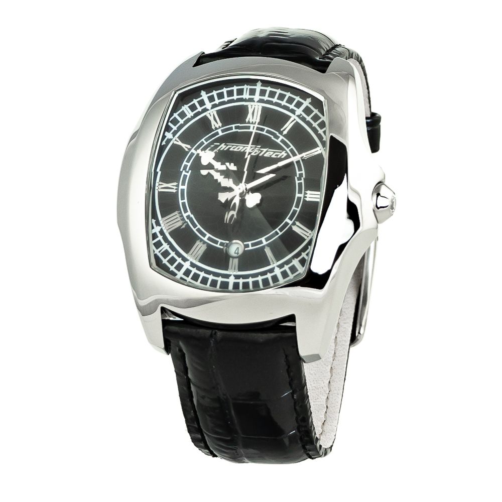 Chronotech Black Leather Dress Watch | Regal Royce