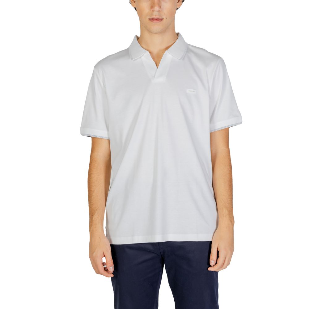 Calvin Klein Jeans White Cotton Polo Shirt | Regal Royce