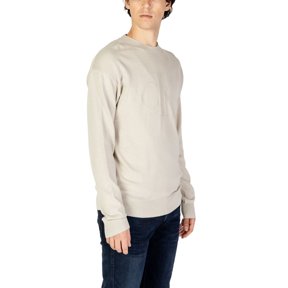 Calvin Klein Jeans Beige Organic Cotton Sweatshirt