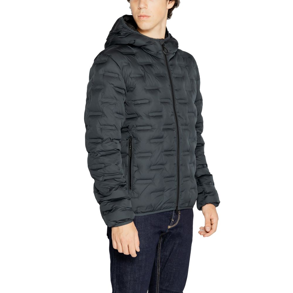 Replay Blue Polyester Full-Length Jacket | Regal Royce