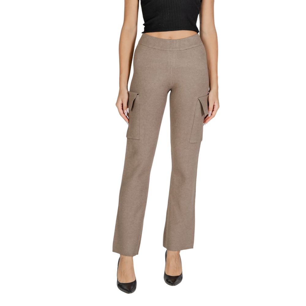 Vila Clothes Beige Viscose Cargo Pants | Regal Royce