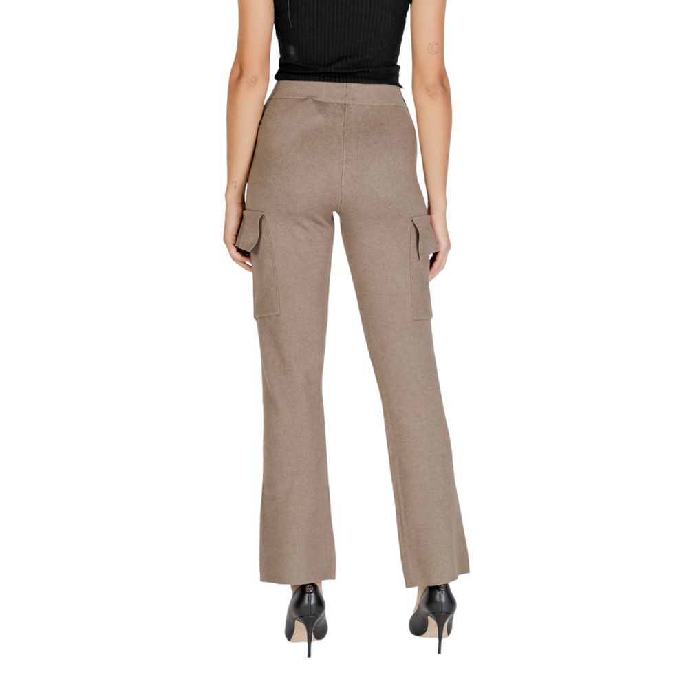 Vila Clothes Beige Viscose Cargo Pants | Regal Royce