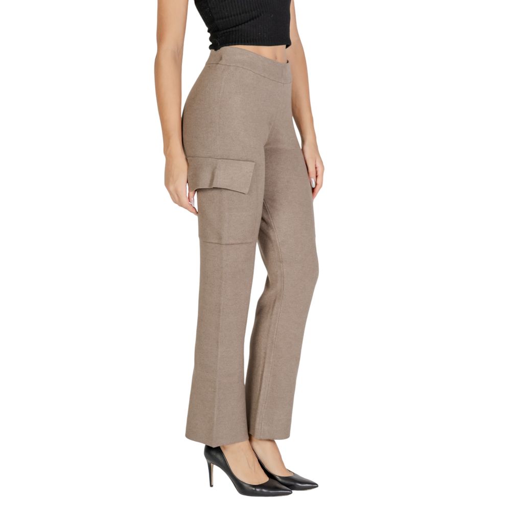 Vila Clothes Beige Viscose Cargo Pants | Regal Royce