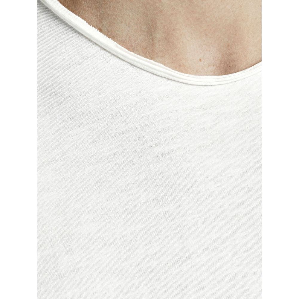 Jack Jones Cream Organic Cotton T-Shirt | Regal Royce