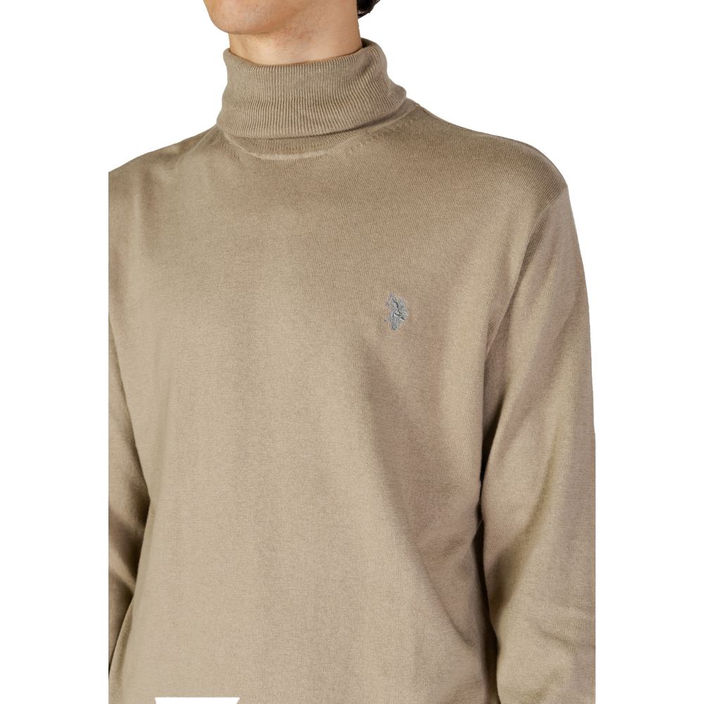 U.S. POLO ASSN. Beige Cotton Turtleneck | Regal Royce