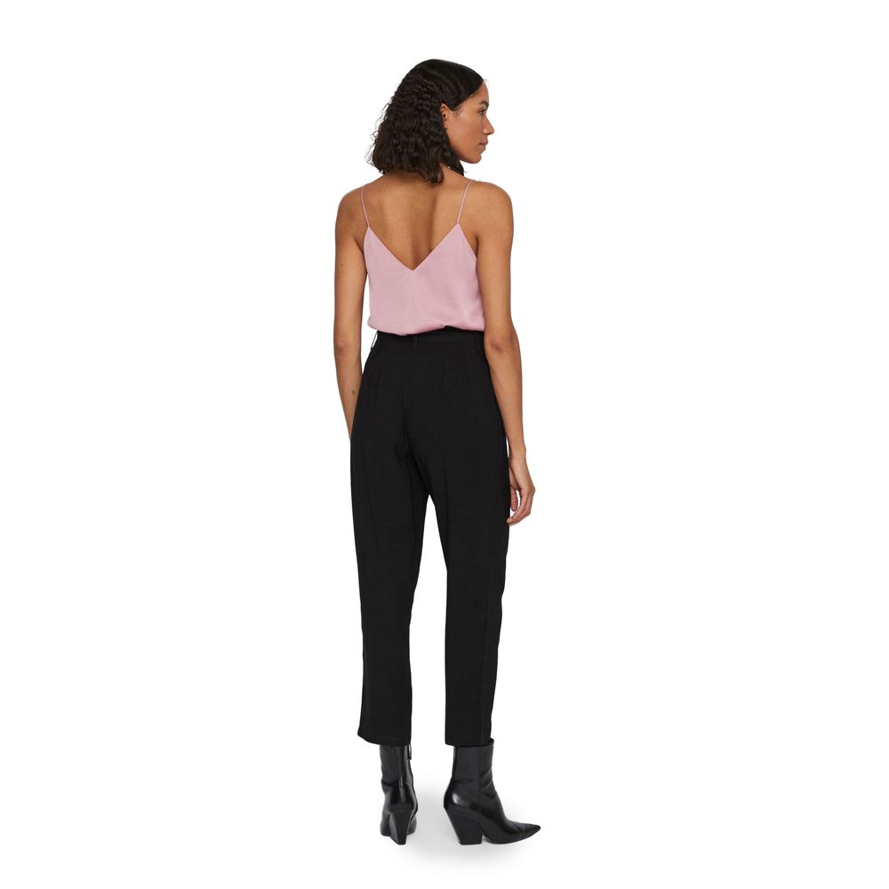 Vila Clothes Black Viscose Cropped Pants | Regal Royce