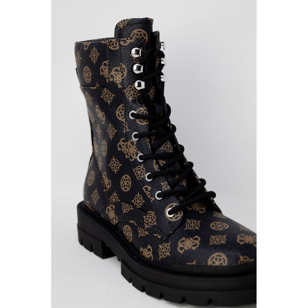 Guess Brown Artificial Leather Lace-Up Boots | Regal Royce