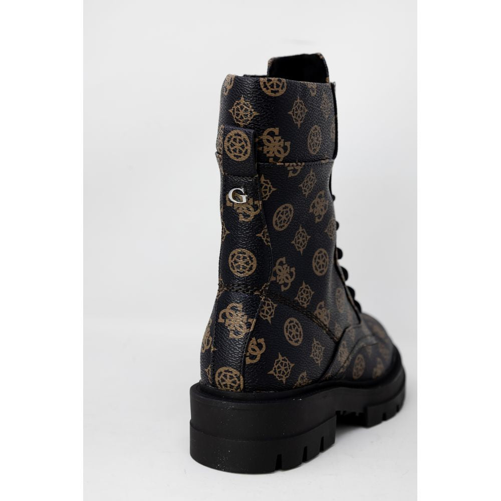 Guess Brown Artificial Leather Lace-Up Boots | Regal Royce
