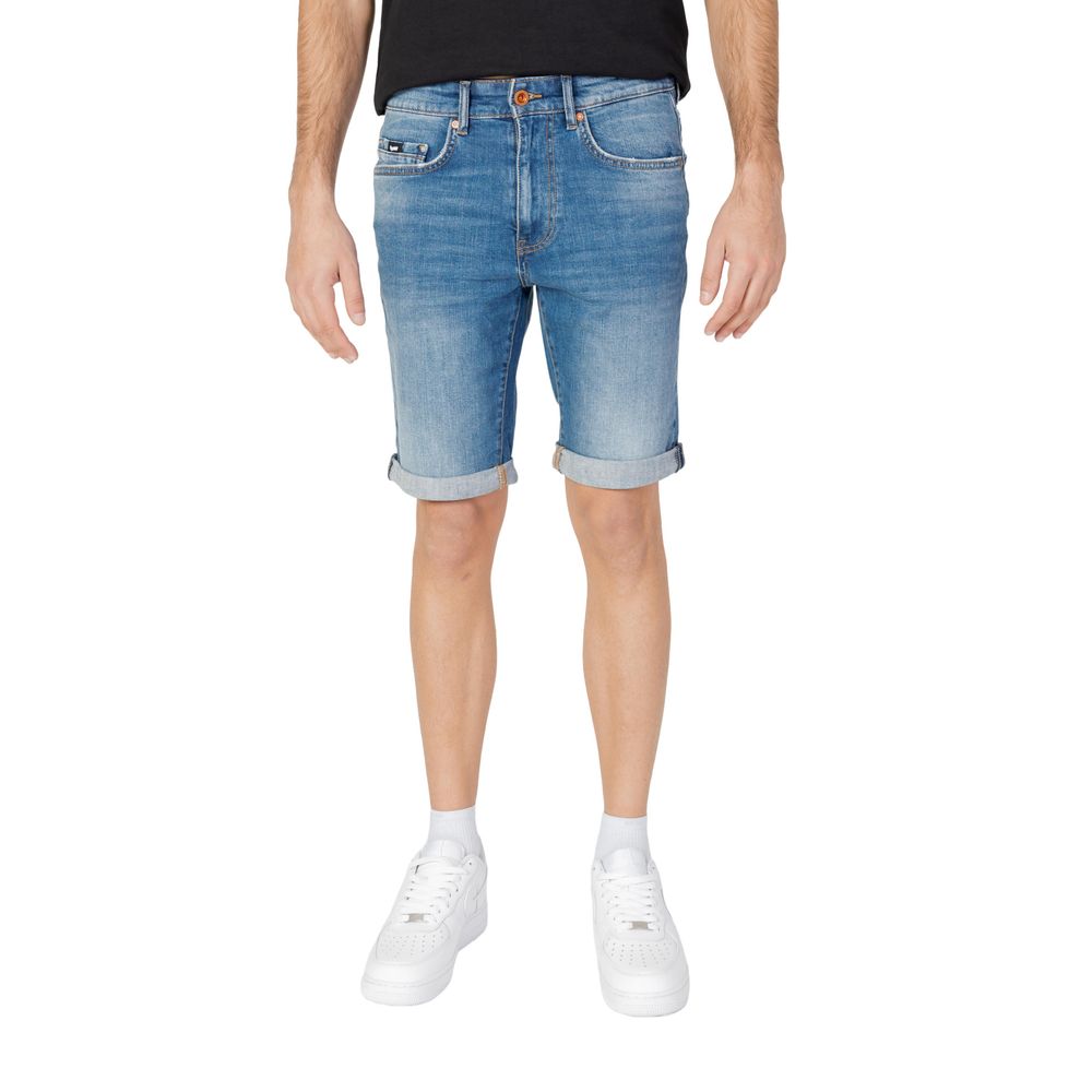 Gas Blue Cotton Bermuda Shorts | Regal Royce