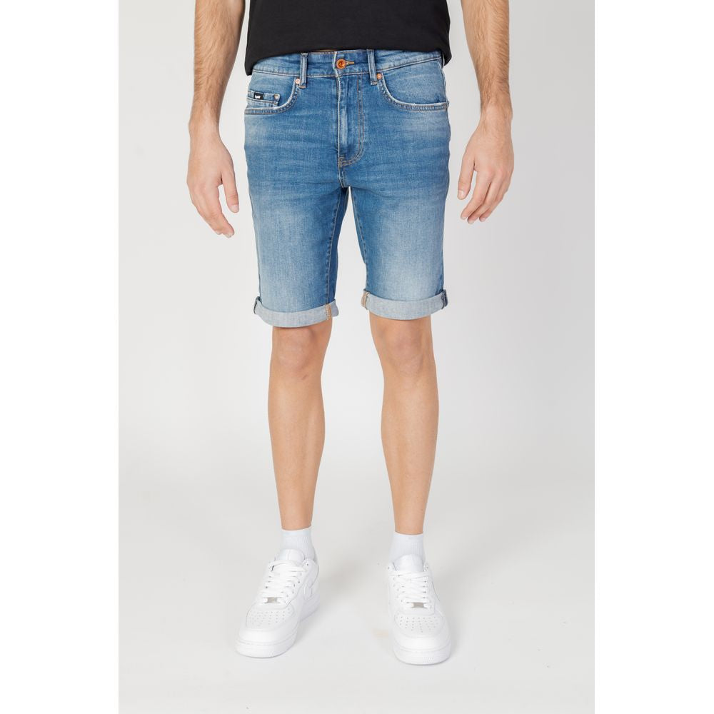 Gas Blue Cotton Bermuda Shorts | Regal Royce