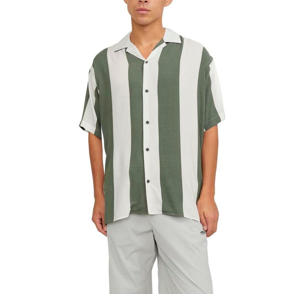 Jack Jones Green Viscose Shortsleeve Shirt | Regal Royce