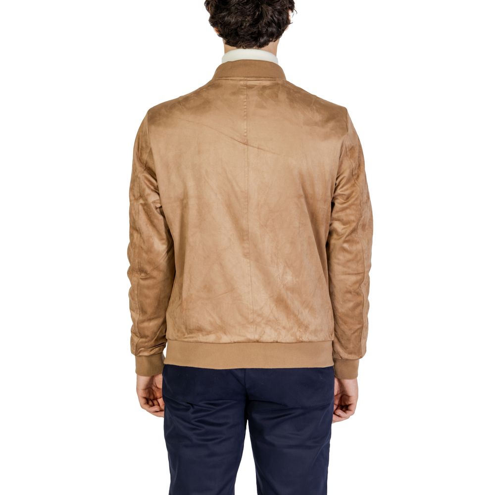 Gianni Lupo Beige Polyester Bomber | Regal Royce