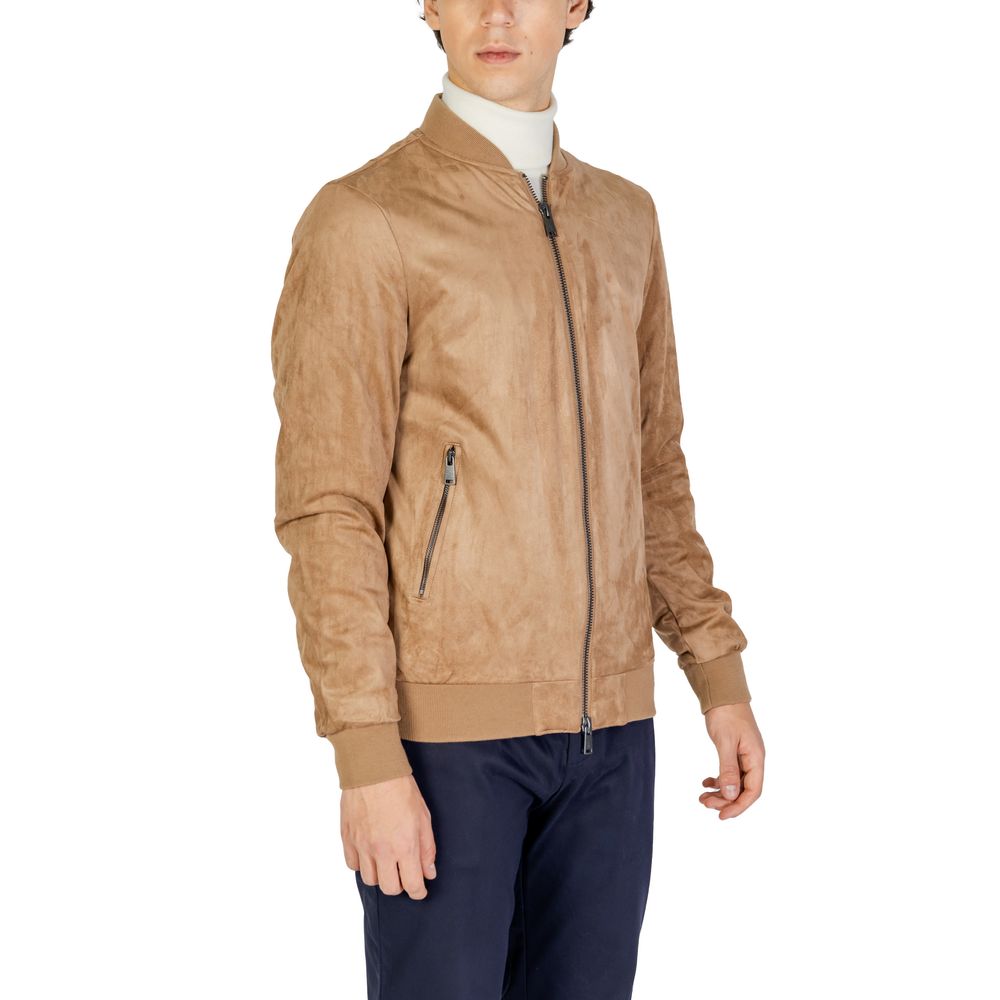 Gianni Lupo Beige Polyester Bomber | Regal Royce